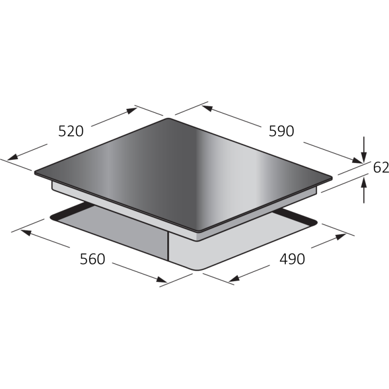 Taque à induction 4 zones 60 cm | TECNOLUX
