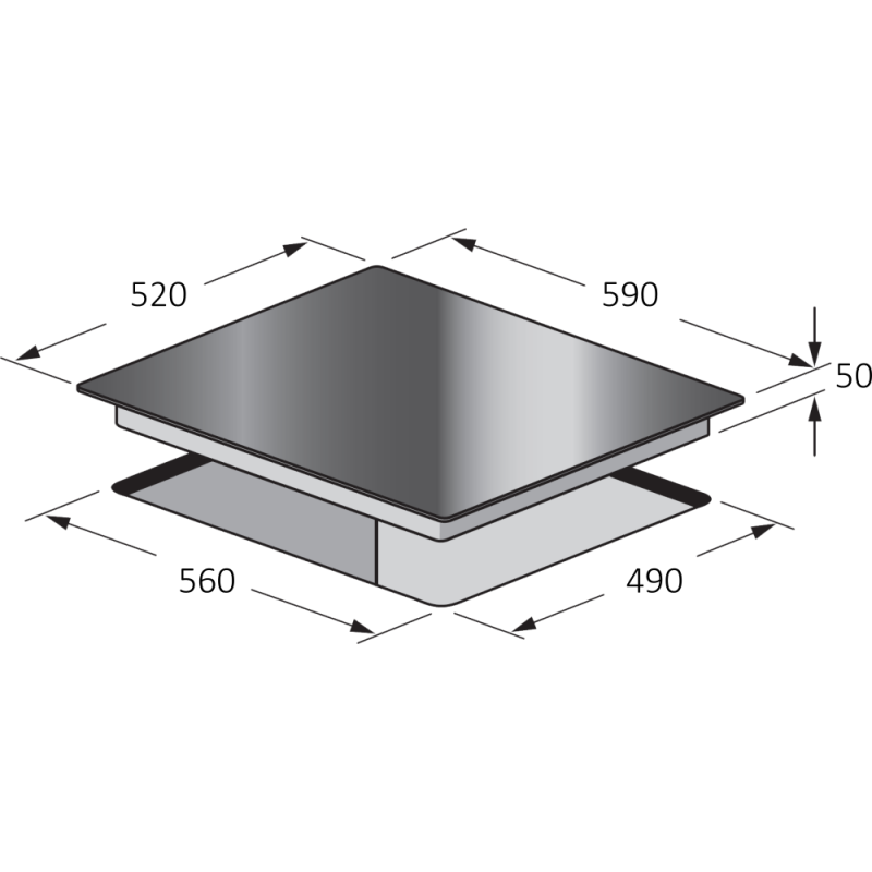 Taque vitrocéramique 4 zones 60 cm | TECNOLUX