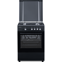 Cuisinière au gaz noir mat 60 x 60 cm | TECNOLUX