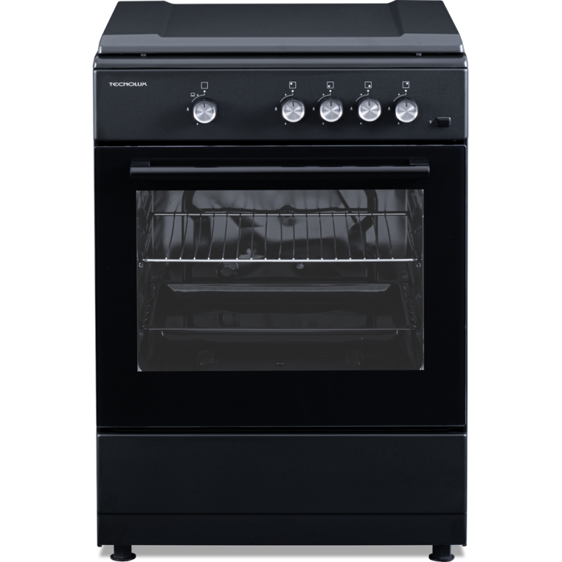 Cuisinière au gaz noir mat 60 x 60 cm | TECNOLUX