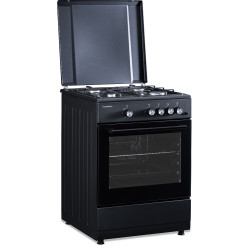 Cuisinière au gaz noir mat 60 x 60 cm | TECNOLUX