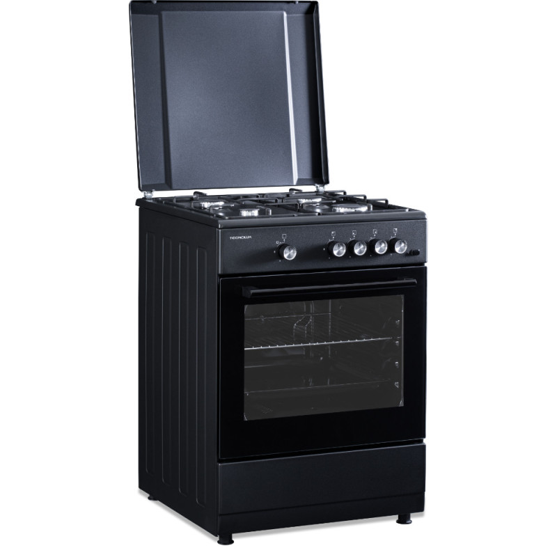 Cuisinière au gaz noir mat 60 x 60 cm | TECNOLUX