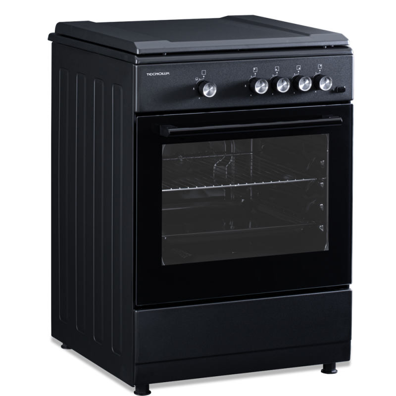 Cuisinière au gaz noir mat 60 x 60 cm | TECNOLUX