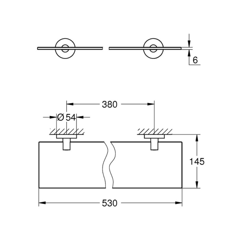 Tablette en verre Start GROHE | Rangement salle de bain