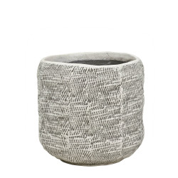 Pot rond Ficonstone blanc Ø 25 x 25 cm