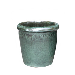 Pot en terre cuite Glazed à rebord jade Ø 18 x 18 cm