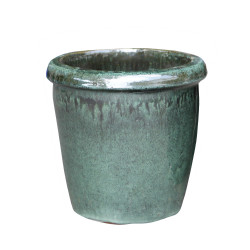 Pot en terre cuite Glazed à rebord jade Ø 24 x 24 cm