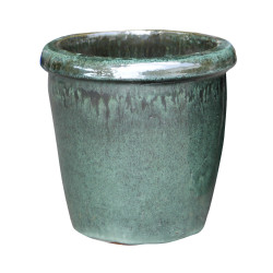 Pot en terre cuite Glazed à rebord jade Ø 32 x 31 cm