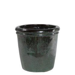 Pot en terre cuite Glazed à double rebord jade Ø 18 x 18 cm
