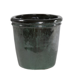 Pot en terre cuite Glazed à double rebord jade Ø 24 x 24 cm