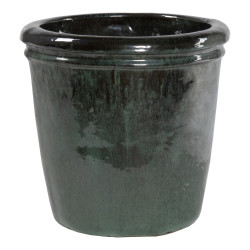 Pot en terre cuite Glazed à double rebord jade Ø 32 x 31 cm