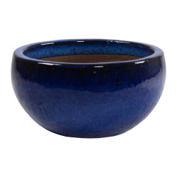 Coupe en terre cuite Glazed bleue Ø 29 x 14