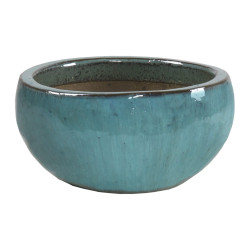 Coupe en terre cuite Glazed bleu océan Ø 29 x 14