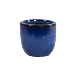 Pot en forme d'oeuf Glazed bleu Ø 15 x 13 cm