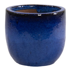 Pot en forme d'oeuf Glazed bleu Ø 20 x 18 cm