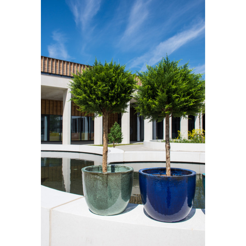 Pot en forme d'oeuf Glazed jade Ø 48 x 38 cm