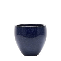 Pot en forme d'oeuf Glazed bleu foncé Ø 22 x 19 cm
