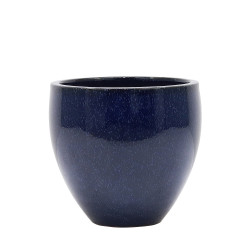 Pot en forme d'oeuf Glazed bleu foncé Ø 28 x 25 cm