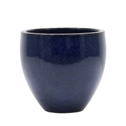 Pot en forme d'oeuf Glazed bleu foncé Ø 34 x 61 cm