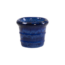 Pot en terre cuite Glazed Donatello bleu Ø 16 x 13 cm