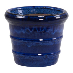 Pot en terre cuite Glazed Donatello bleu Ø 22 x 18 cm