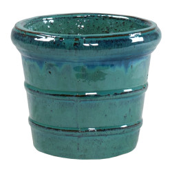 Pot en terre cuite Glazed Donatello bleu océan Ø 22 x 18 cm