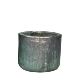 Pot en terre cuite Glazed bas jade Ø 29 x 23 cm
