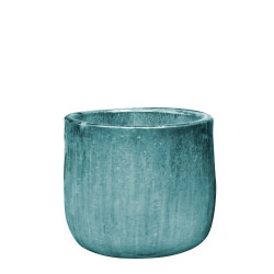Pot en terre cuite Glazed bas bleu océan Ø 29 x 23 cm