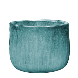 Pot en terre cuite Glazed bas bleu océan Ø 36 x 28 cm