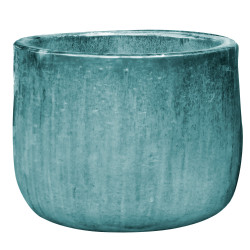 Pot en terre cuite Glazed bas bleu océan Ø 46 x 35 cm
