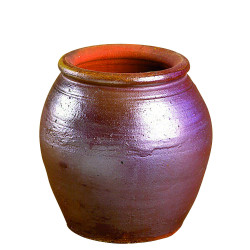 Vase thaïlandais en argile émaillée brun Ø 38 x 38 cm