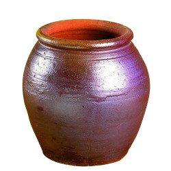 Vase thaïlandais en argile émaillée brun Ø 45 x 45 cm