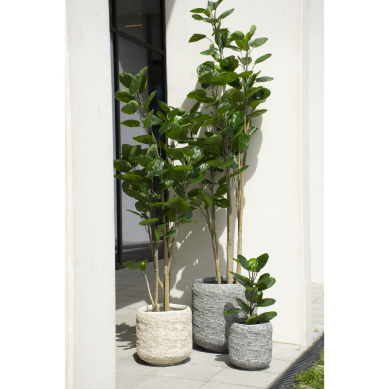 Pot rond Ficonstone gris Ø 25 x 25 cm | Pot de fleurs