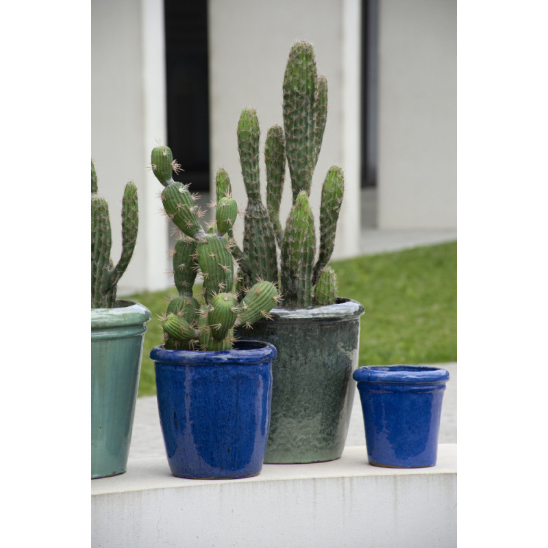 Pot en terre cuite Glazed jade Ø 32 x 31 cm | À rebord