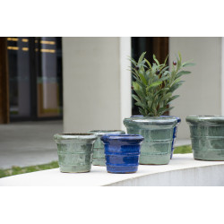Pot Glazed Donatello bleu Ø 16 x 13 cm | Terre cuite