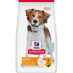 Croquettes chien adulte Light Poulet 12 kg | Hill's