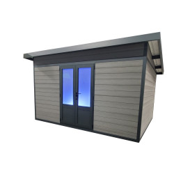 Abri de jardin en résine Eazy Lodge gris 3