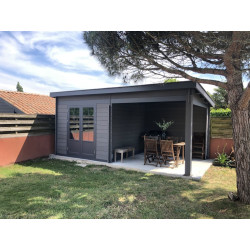 Abri de jardin en résine gris 6