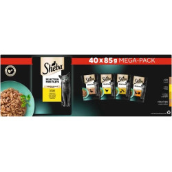 Patée pour chat Sélection Mini Filets à la volaille en sauce 40 pièces SHEBA