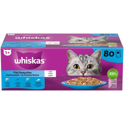 Patée pour chat 1+ Les Poissons favoris en gelée 80 pièces WHISKAS