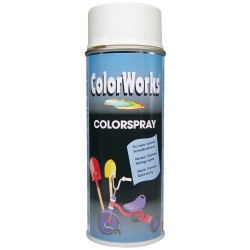 Peinture Spray ColorWorks Blanche Satinée 0,4L – Finition Parfaite | MOTIP