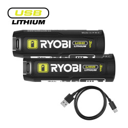 Batterie USB 3 Ah 4 V 2 pièces RYOBI