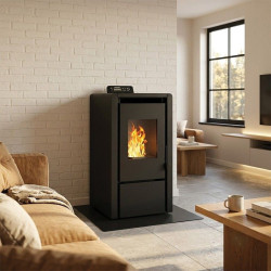 Poêle à pellets Warmtech 5,3 kW | Programmable | Noir