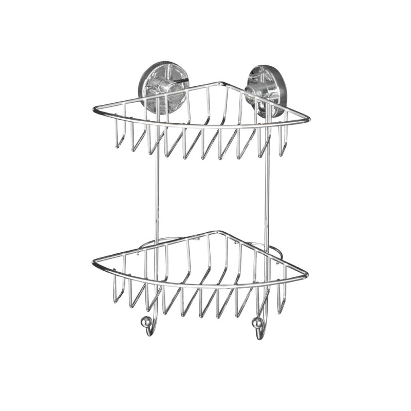 Etagère de salle de bain Bari avec 2 niveaux et crochets WENKO
