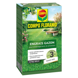 Engrais gazon Floranid pour aménagement et entretien 1,5 kg (60 m²) COMPO