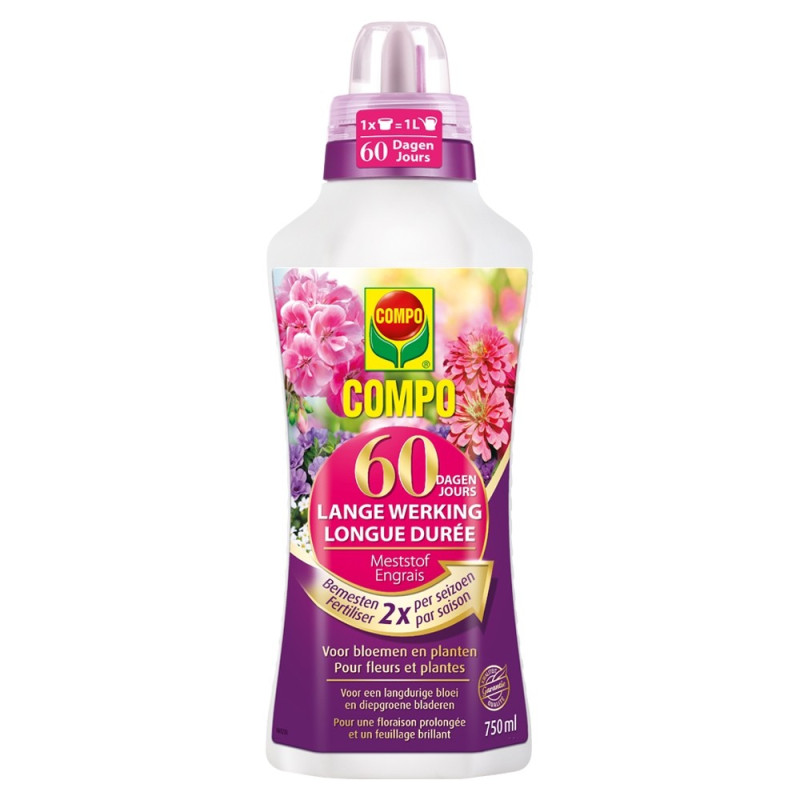 Engrais liquide à action longue durée pour plantes et fleurs 750 ml COMPO