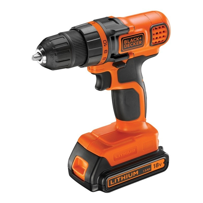 Kit perceuse sans fil + visseuse à impact 18V - BDCDDIM18B-QW - BLACK+DECKER
