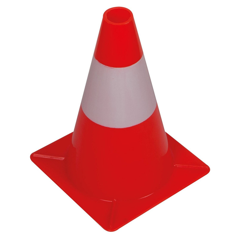 Cône de signalisation rouge et blanc 30 cm PEREL