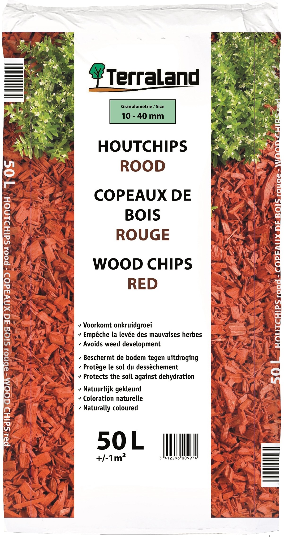 Copeaux de bois rouge 50 L TERRALAND