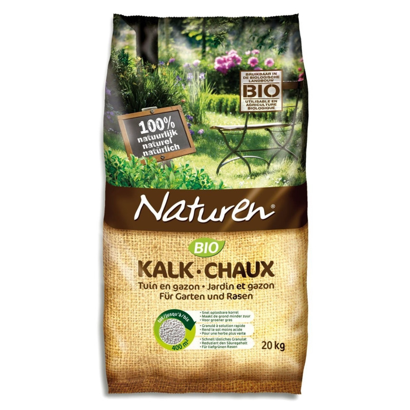 Chaux pour jardin et gazon 20 kg NATUREN